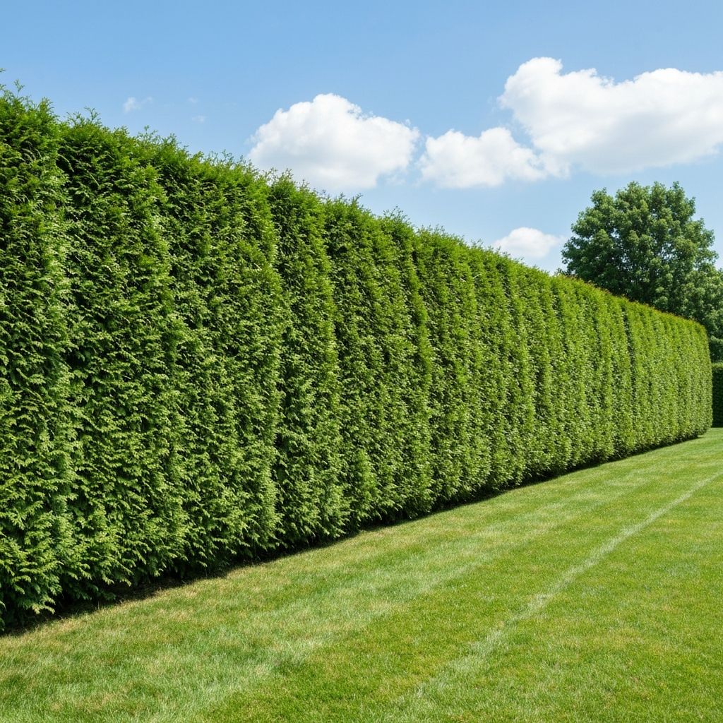 Haie de cèdre parfaitement entretenue